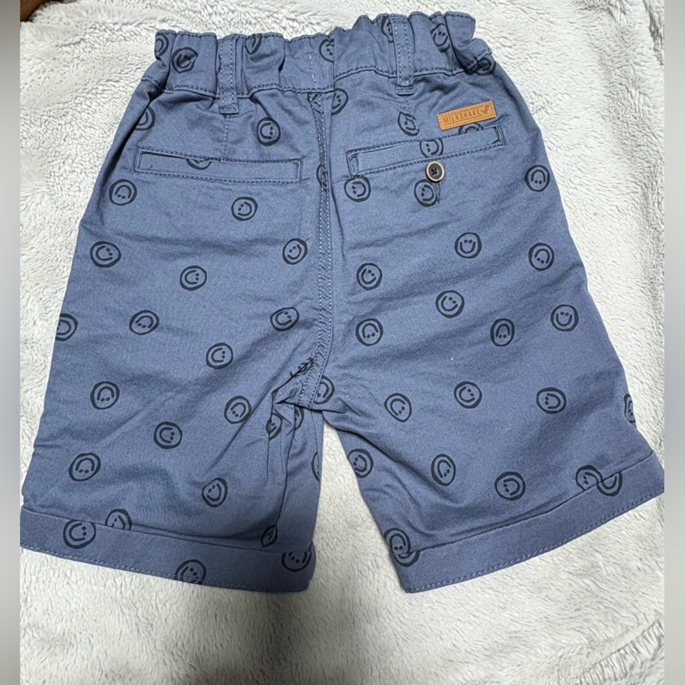 Blue Smiley Face Patterned Shorts - Picture 2 of 4